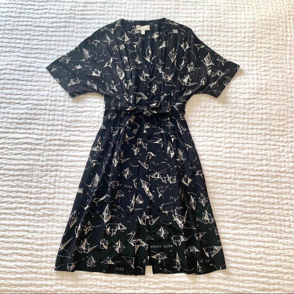 Anthropologie Dress with Origami Crane Print